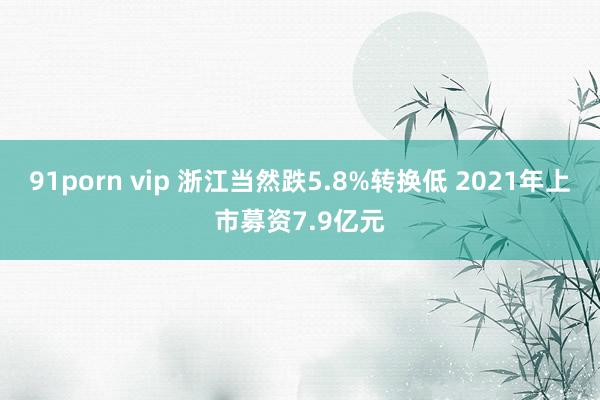 91porn vip 浙江当然跌5.8%转换低 2021年上市募资7.9亿元